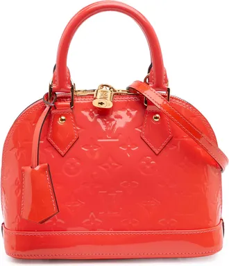 Louis Vuitton Pre-owned Womens Alma Bb Patent Leather Satchel - Orange - One Size