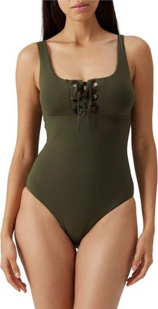 Melissa Odabash London One-Piece Swimsuit in Olive at Nordstrom, Size 10Regular