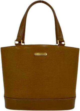 Burberry Pre-owned Leren Tote Bag - Dames - Vintage Schoudertas - Bruin - ONE Size - Leer - Vintage