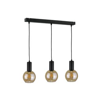 Netlighting Jantar Bar Pendant Ceiling Light Black 60cm 3x E27
