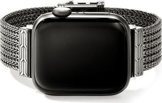 John Hardy Smart Watch Strap, 18mm in Dark Silver at Nordstrom, Size Medium