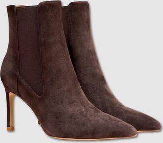 Mi-Mai Dora Suede Pointy Ankle Boot in Chocolate at Nordstrom, Size 10