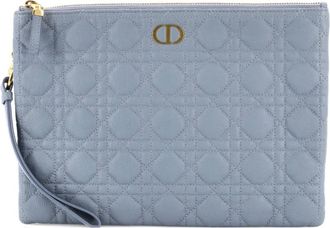 Dior Caro Daily Pouch Cannage Quilt Calfskin clutch bag - Grigio