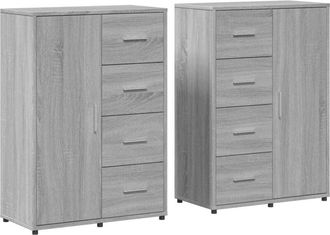 vidaXL Vidaxl - Sideboards 2 pcs Grey Sonoma 60x31x84 cm Engineered Wood