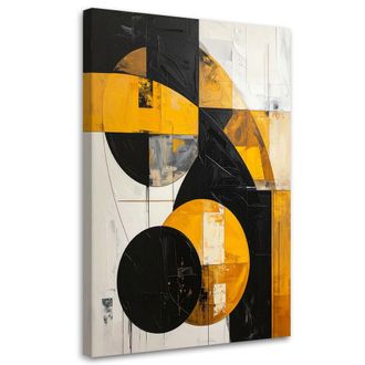 Feeby Impresi&oacute;n De Imagen, Imitacione Geom&eacute;trica Textura Amarillo Negro, 80x120