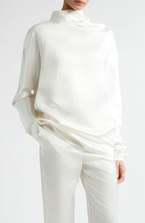 Toteme Cowl Neck Top in White at Nordstrom, Size 10 Us
