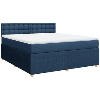 vidaXL Vidaxl - Cama Box Spring Con Colch&oacute;n Tela Azul 180x200 Cm