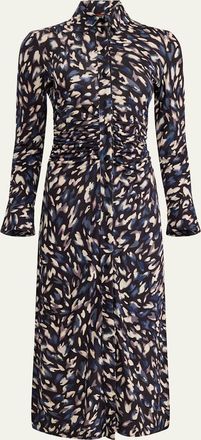 Altuzarra Claudia Abstract Animal Button-Front Maxi Dress