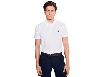 Polo Ralph Lauren Custom Slim Fit Honeycomb-Mesh Polo Mens Clothing White : 2XL, Cotton