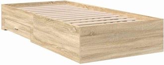 vidaXL Estructura De Cama Marr&oacute;n 90 X 190 Cm Madera Contrachapada Vidaxl
