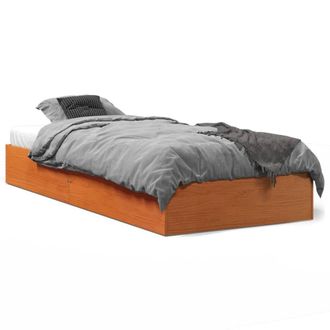 Berkfield Home Bed Frame without Mattress Wax Brown 90x190 cm Single Solid Wood Pine