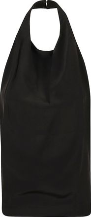 Wardrobe.NYC Liquid Texture Halter Top with Keyhole Detail
