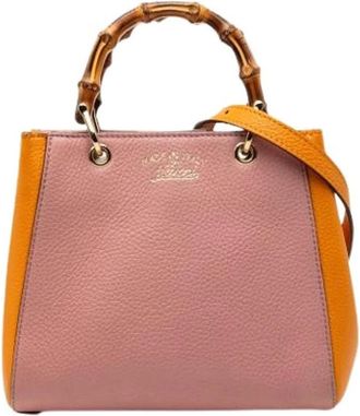 Gucci Pre-owned Handbags, female, Pink, Size: ONE SIZE Pre-owned Bamboo Satchel