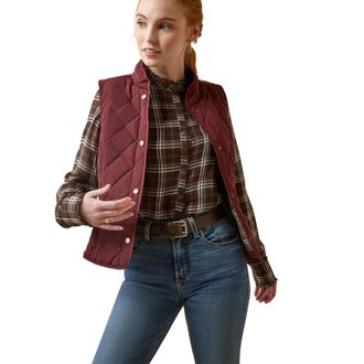 Ariat Womens Woodside Quilted Gilet in Tawny Port, Size X-Small, by Ariat