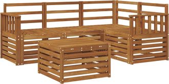 vidaXL Conjunto De Sof&aacute;s De Exterior 5 Uds. Natural Poli&eacute;ster Vidaxl