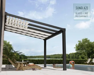 Palram Canopia Cortina Para P&eacute;rgola Stocholm 3.4x3.7 Blanco