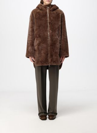 Joseph Ribkoff Cappotto al ginocchio in pelliccia sintetica con cappuccio