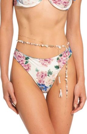 Agua Bendita Ilu Ivy Reversible Bikini Bottoms in White at Nordstrom, Size X-Large