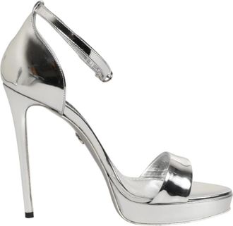 Dolce & Gabbana Keira Sandalen - Dames - Sandalen met hakken - Grijs - 40 EU - Leer - Schoenen