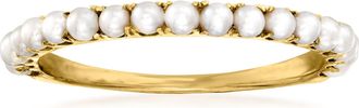 RS Pure Ross-Simons 1.5-2mm Cultured Pearl Ring in 14kt Yellow Gold