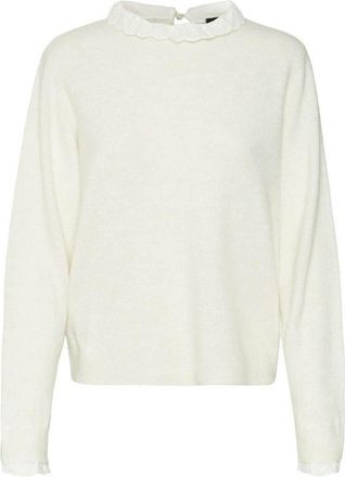 Vero Moda Trui in fijn tricot, kraag in Engels kant