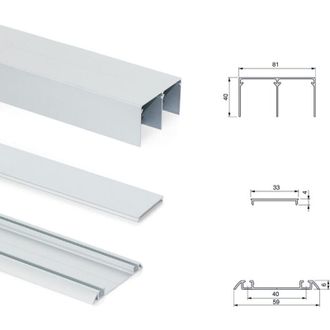 Emuca Emuca - Kit De Herrajes Para Armario De 2 Puertas Correderas Y Cierre Suave Placard 81, Perfil Wave, Espesor 16mm, Tableros No Incluidos, Anodizado Ma