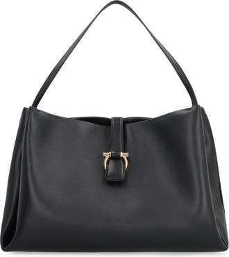 Ferragamo Womens Calf Leather Tote Bag Black Calfskin