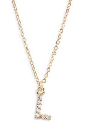 Set & Stones Gemma Initial Necklace in Gold /L at Nordstrom