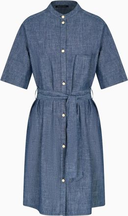 A|X Armani Exchange Abito in cotone con nodo in vita - Blu