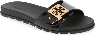 Tory Burch Buckle Slide Sandal in Perfect Black/gold at Nordstrom, Size 11