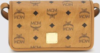 MCM Borsa Aren MCM in cotone spalmato con logo all over