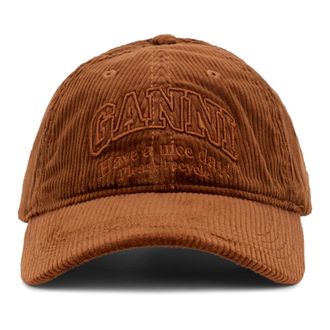 Ganni Corduroy Cap - Dames - Petten - Bruin - ONE Size - Katoen - Accessoires