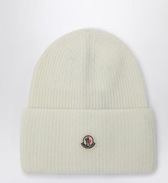 Moncler Wool Beanie With Logo Patch