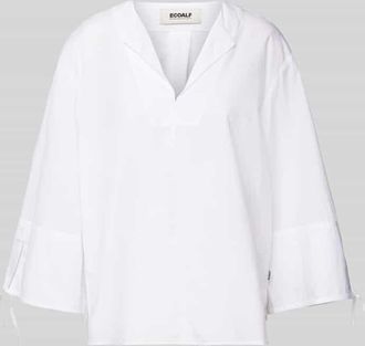 Ecoalf Relaxed Fit Bluse mit V-Ausschnitt Modell JENAALF in Weiss, Gr&ouml;&szlig;e S
