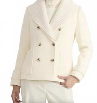 Mackage Danielle Double-Breasted Coat In Cream