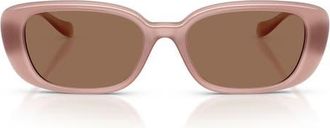 Versace 56mm Pillow Sunglasses in Opal Pink /Dark Brown at Nordstrom