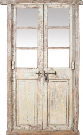 Biscottini International Puerta De Madera Maciza Y Hierro Para Interior O Exterior, Antigua Y Medieval, Con Marco Y Cristal