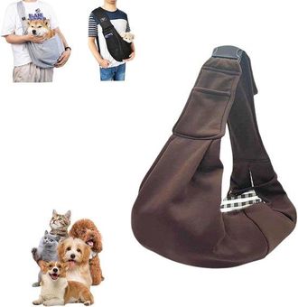 OEM Bolsa Transportadora Para Perros - Mochila Para Perros Peque&ntilde;os - Transporte Seguro - Dise&ntilde;o Reversible - Hasta 10 Kg - Caf&eacute;