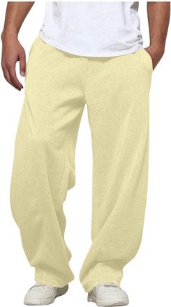 Generic Baggy Joggers for Men Uncuffed Straight Wide Leg Oversized Jogging Bottoms Loose Fit Open Hem Tracksuit Bottoms Gym Workout Athletic Sweatpants Trouse