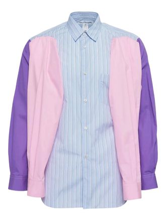 Comme Des Garçons layered striped shirt - Blue