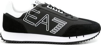 Emporio Armani logo-print panelled sneakers - unisex - Polyamide - 5 - Black