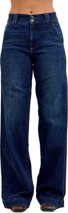 Judy Blue Womens Wide Leg High Waist Trouser In Blue