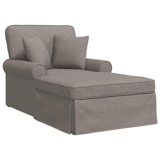 vidaXL Chaise Lounge Con Falda Con Coj&iacute;n Con Almohada 3 Pcs Taup&eacute; Tela Vidaxl