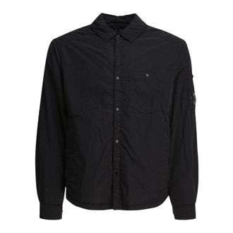 C.P. Company Zwarte Gewatteerde Overshirt Aw 25 - Heren - Zomerjassen - Zwart - M - Jassen