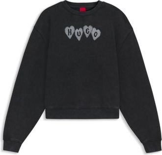 HUGO BOSS Heart-logo sweatshirt in cotton terry