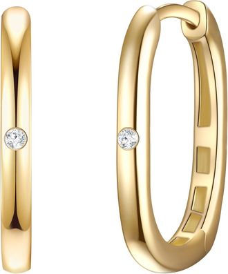 Lulu & Jane Womens Earrings Sterling Silver - Gold - One Size