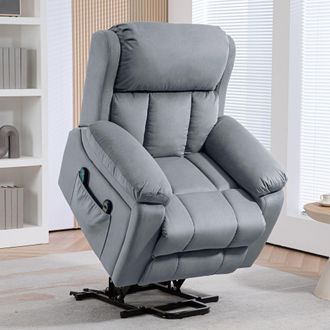 HOMCOM Lift Chair Riser & Recliner Chair with Vibration Massage, Heat in Grey