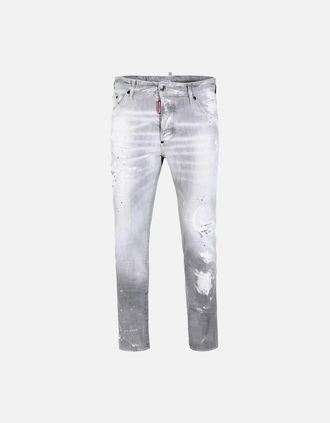 Dsquared2 Mens Dsquared2 Multi Paint Abstract Jeans in Grey - Size: 38/32