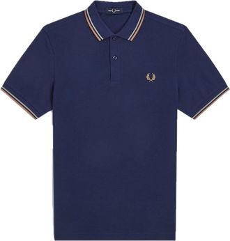 Fred Perry Slim Fit Twin Tipped Polo - Heren - Polos - Blauw - S - Katoen - Tops