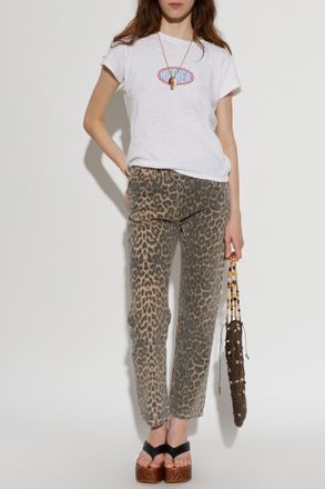 Re/Done Jeans Trousers With Animal Motif, Womens, Brown